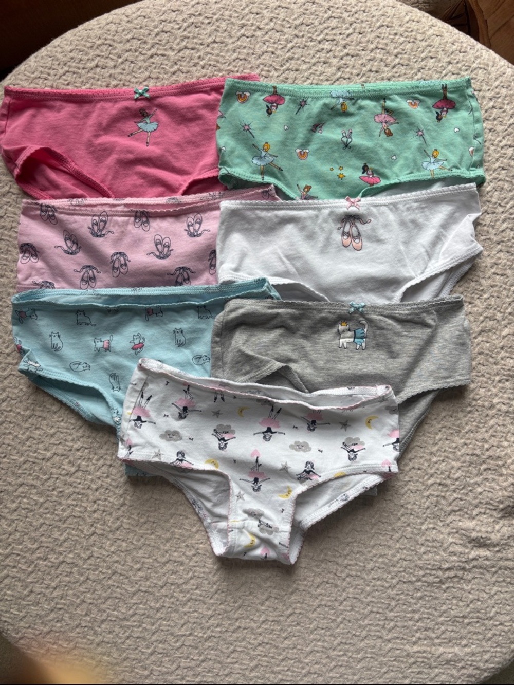 Girls' Cotton Bikini Panty Set - Assorted Pastel Ballet Prints